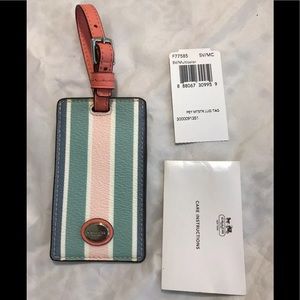 Striped COACH Luggage Tag NWT ID Case